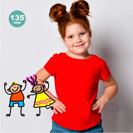 kinder t-shirt,100% katoen 135 gr/m2