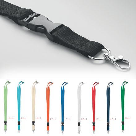 katoenen lanyard met metalen haak 20mm