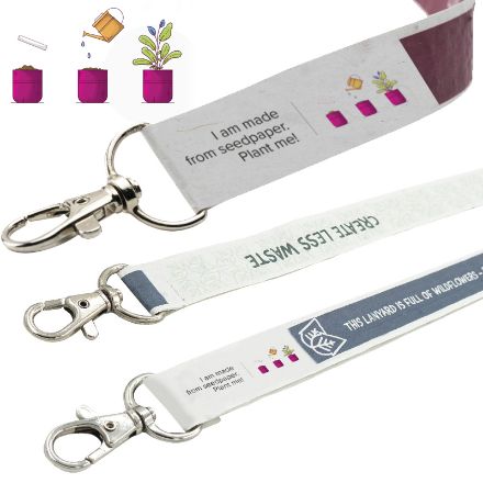 lanyard gemaakt van plantbaar zaadpapier.