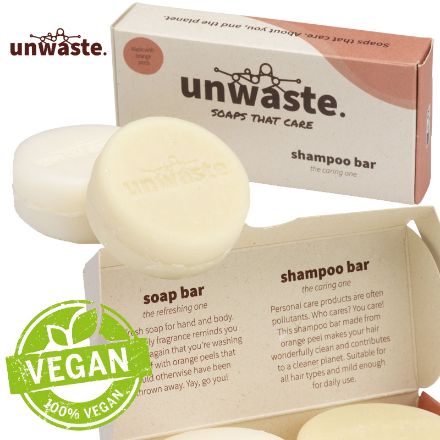 unwaste duopack soap & shampoo bar