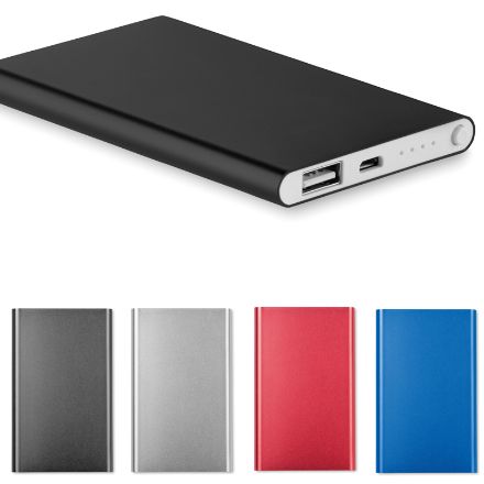 powerbank 4000 mah van aluminium.