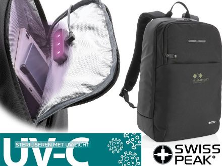 swiss peak laptop rugzak met uv-c