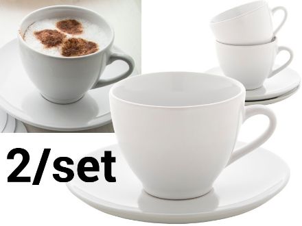 cappuccino set met 2 kopjes en schoteltjes 150 ml