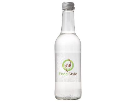 glazen fles met 330 ml bronwater