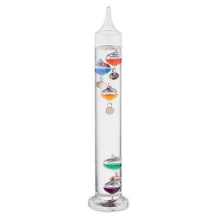 galileo thermometer glas 28cm 18°c tot 26°c