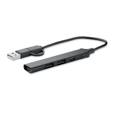 usb 4-poorts hub kabellengte 19 cm