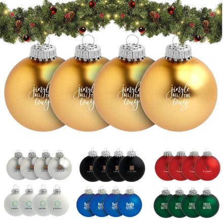 kerstbal ø 6 cm - set van 4 - made in europe