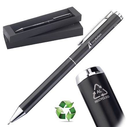 hudson recycled aluminium pen blauwschrijvend