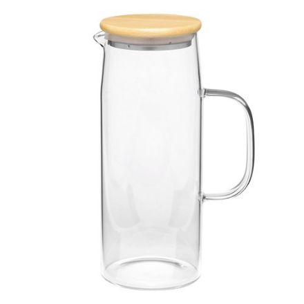 glazen karaf bamboo pitcher 1200 ml