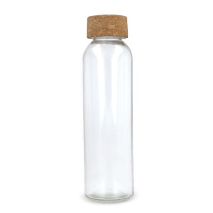 gerecycled glazen fles met kurken dop 500 ml