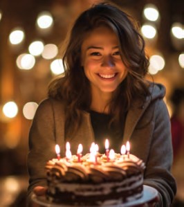 Verjaardag vieren met taart en kaarsjes