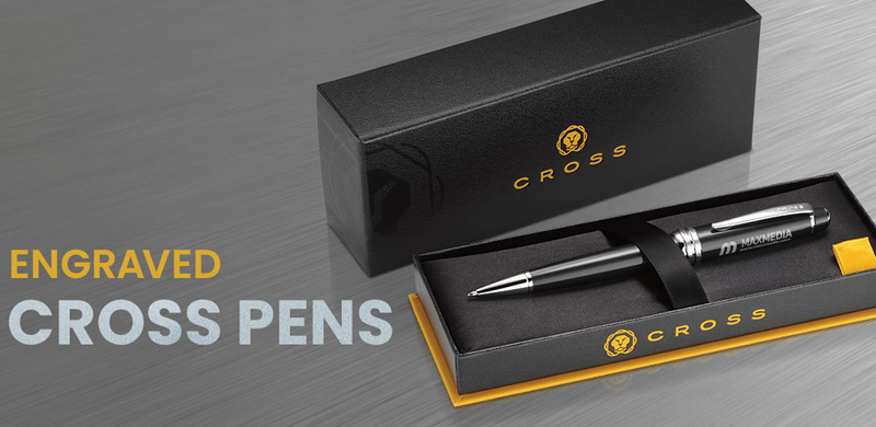 Gegraveerde Cross pennen worden geleverd in een geschenkdoos