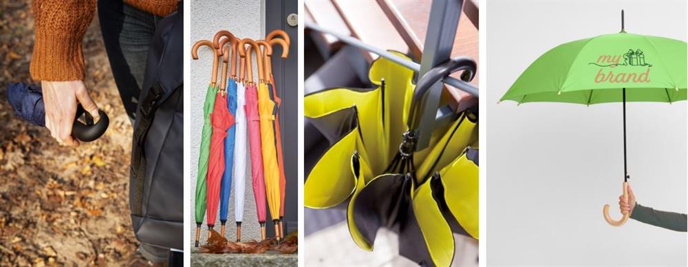 Online paraplu's met gebogen handvat op maat bestellen, bij Harogifts