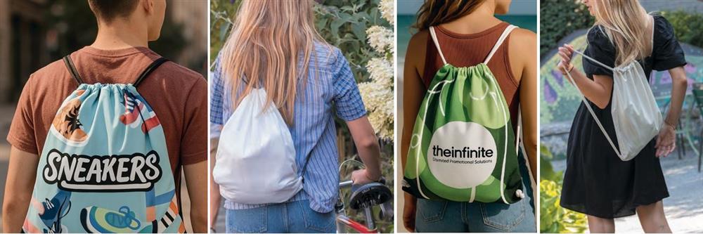 Online rugzakken met trekkoord op maat bestellen, bij Harogifts
