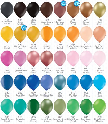 Kleurenpallet van ballonnen, metallic