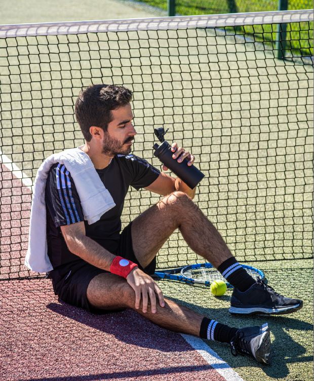 Zweetbandjes komen van pas tijdens sporten